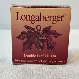 2000 Longaberger Double Maple Leaf Tie-On Accessory 73393 Fall Autumn Basket
